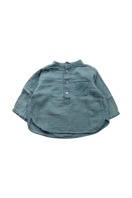 A Teal Long Sleeve Shirts from Bonton in size 3-6M for neutral. (Front View)