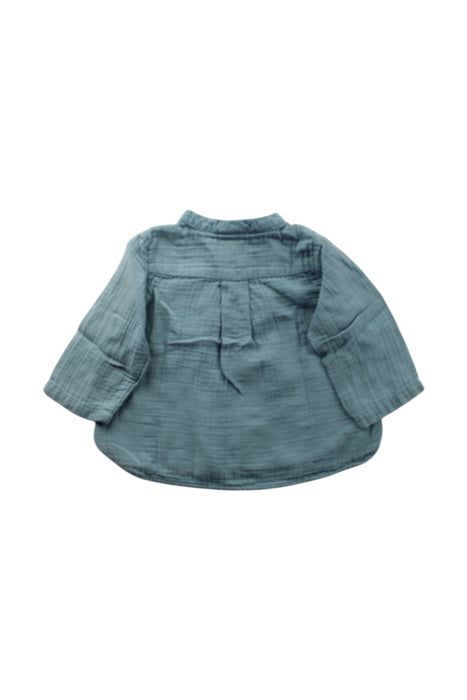 A Teal Long Sleeve Shirts from Bonton in size 3-6M for neutral. (Back View)