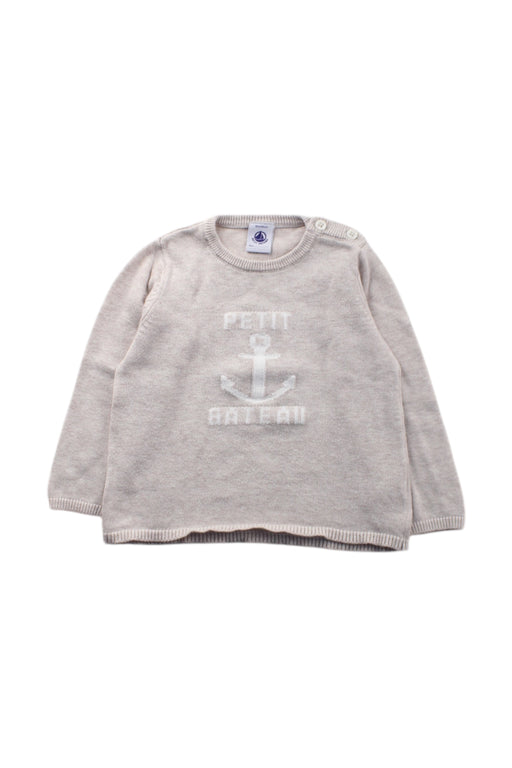 A Beige Crewneck Sweatshirts from Petit Bateau in size 12-18M for neutral. (Front View)