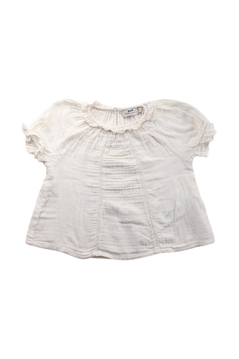 A White Short Sleeve Tops from Cyrillus in size 4T for girl. (Front View)