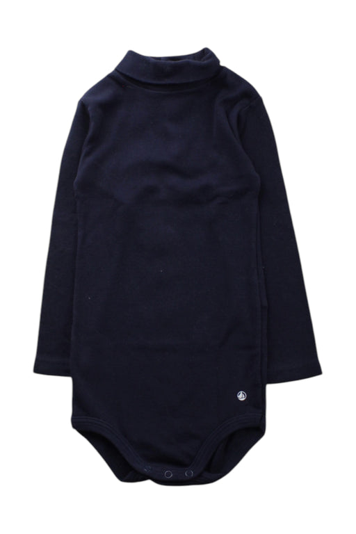 A Navy Long Sleeve Bodysuits from Petit Bateau in size 12-18M for neutral. (Front View)