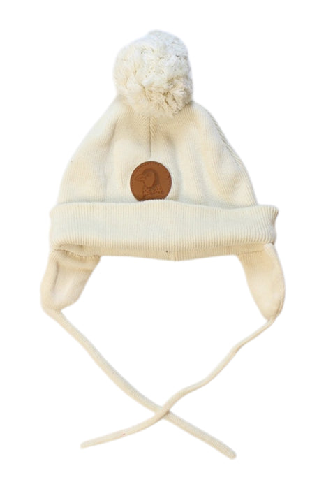 A Ivory Winter Hats from Mini Rodini in size 0-3M for neutral. (Front View)