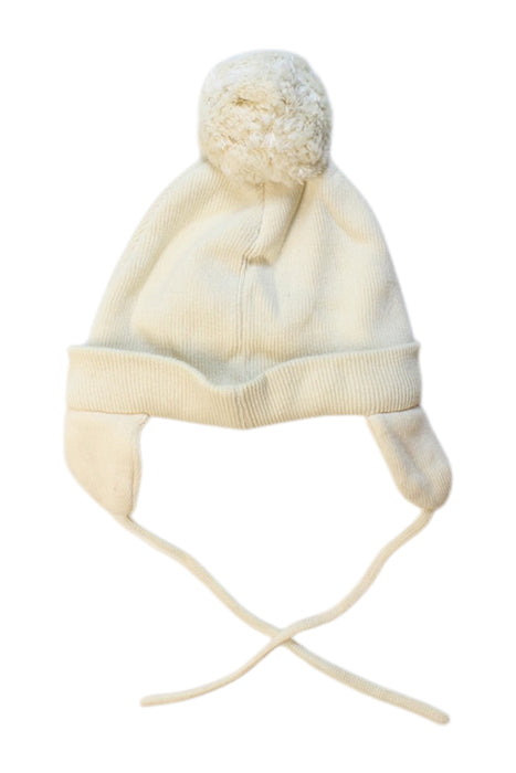 A Ivory Winter Hats from Mini Rodini in size 0-3M for neutral. (Back View)