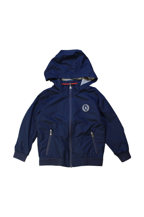 A Navy Rain Jackets from Jacadi in size 5T for boy. (Front View)