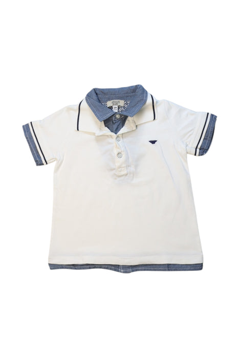 A White Short Sleeve Polos from Armani Baby in size 6-12M for boy. (Front View)