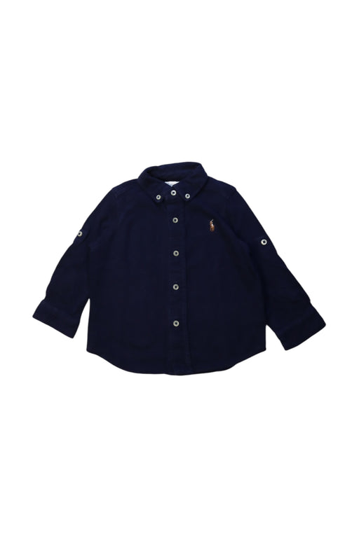 A Navy Long Sleeve Shirts from Polo Ralph Lauren in size 6-12M for boy. (Front View)