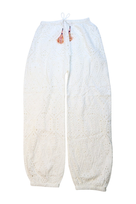 A White Casual Pants from Pink Chicken in size 10Y for girl. (Front View)