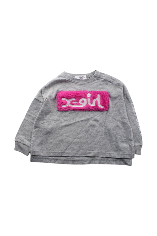 A Grey Crewneck Sweatshirts from X-girl in size 2T for girl. (Front View)