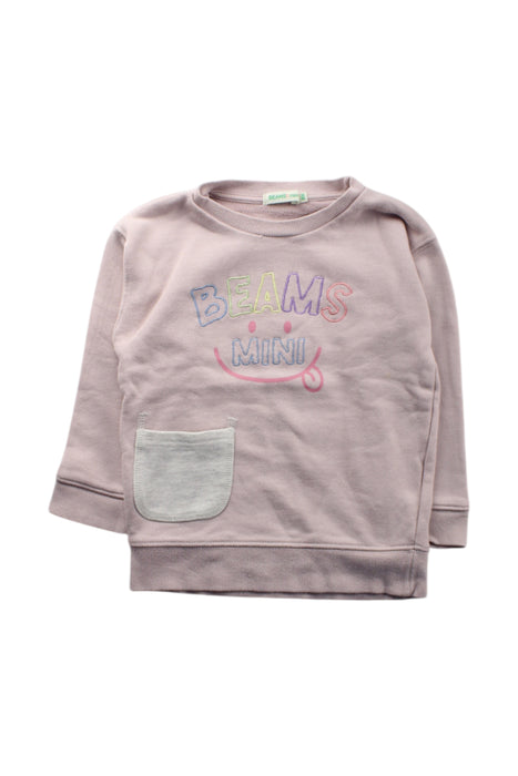 A Pink Sweatshirts from BEAMS in size 2T for neutral. (Front View)