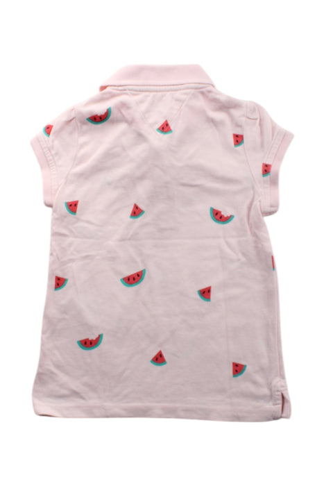 A Pink Short Sleeve Polos from Tommy Hilfiger in size 3T for girl. (Back View)
