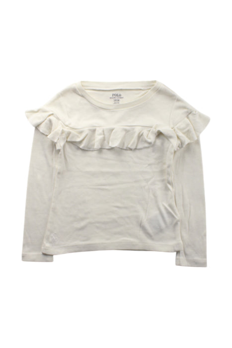 A White Long Sleeve Tops from Polo Ralph Lauren in size 3T for girl. (Front View)