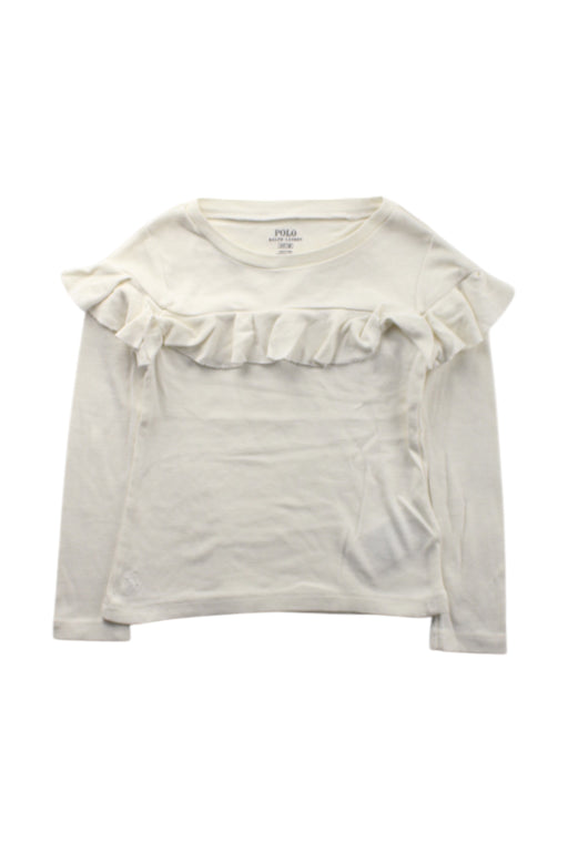 A White Long Sleeve Tops from Polo Ralph Lauren in size 3T for girl. (Front View)
