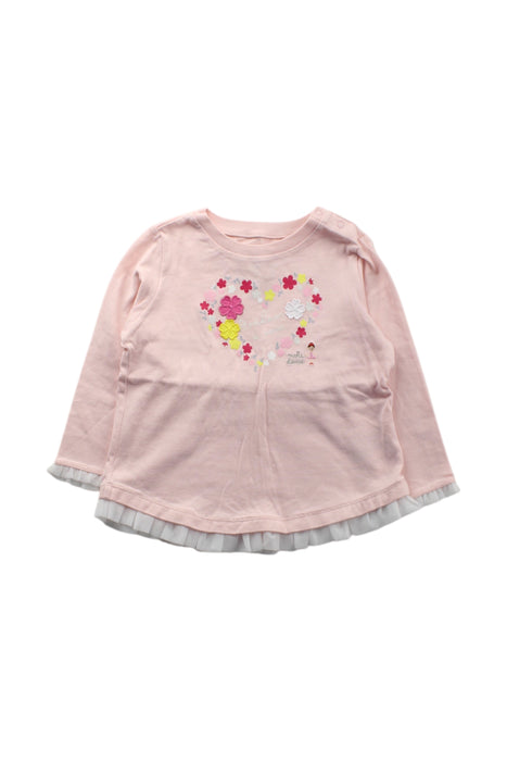 A Pink Long Sleeve Tops from Miki House in size 18-24M for girl. (Front View)