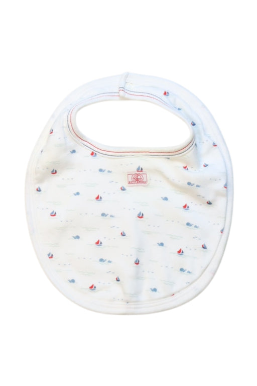 A White Bibs from Petit Bateau in size O/S for neutral. (Front View)