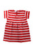 A Red Short Sleeve Dresses from Petit Bateau in size 12-18M for girl. (Front View)