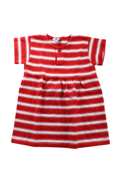 A Red Short Sleeve Dresses from Petit Bateau in size 12-18M for girl. (Front View)
