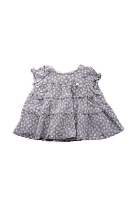 A Grey Short Sleeve Dresses from Petit Main in size 12-18M for girl. (Front View)