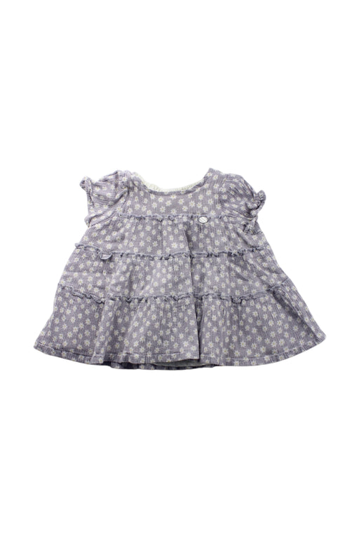 A Grey Short Sleeve Dresses from Petit Main in size 12-18M for girl. (Front View)