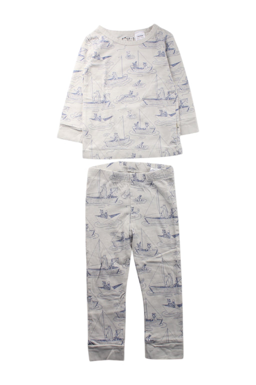 A White Pyjama Sets from Wilson & Frenchy in size 2T for neutral. (Front View)