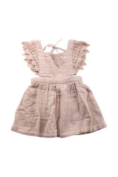 A Beige Overall Dresses from Jamie Kay in size 6-12M for girl. (Front View)