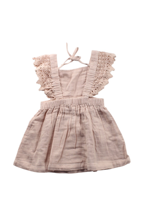 A Beige Overall Dresses from Jamie Kay in size 6-12M for girl. (Back View)
