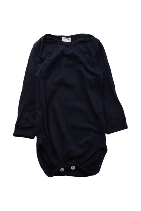 A Navy Long Sleeve Bodysuits from Nature Baby in size 6-12M for neutral. (Front View)