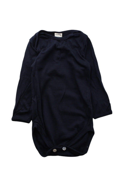 A Navy Long Sleeve Bodysuits from Nature Baby in size 6-12M for neutral. (Front View)
