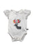 A White Short Sleeve Bodysuits from and the little dog laughed in size 0-3M for neutral. (Front View)