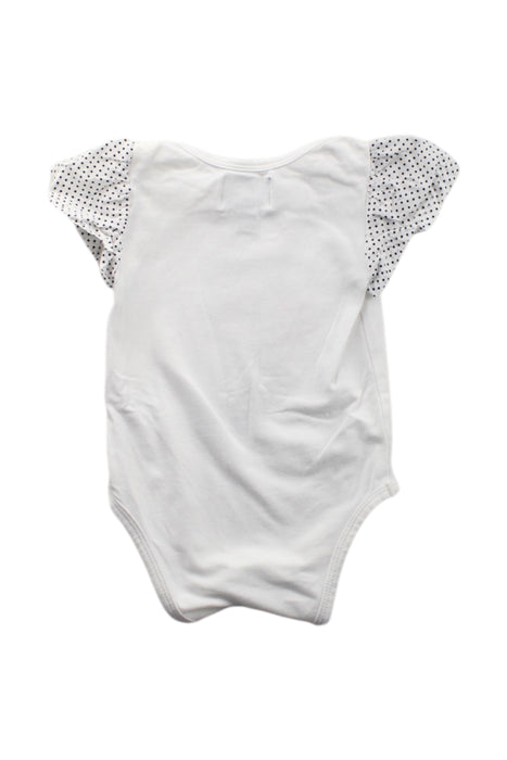 A White Short Sleeve Bodysuits from and the little dog laughed in size 0-3M for neutral. (Back View)