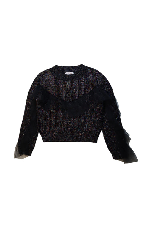 A Black Long Sleeve Tops from Monnalisa in size 8Y for girl. (Front View)