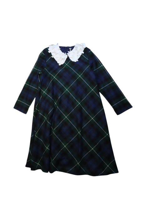 A Navy Long Sleeve Dresses from Il Gufo in size 10Y for girl. (Front View)