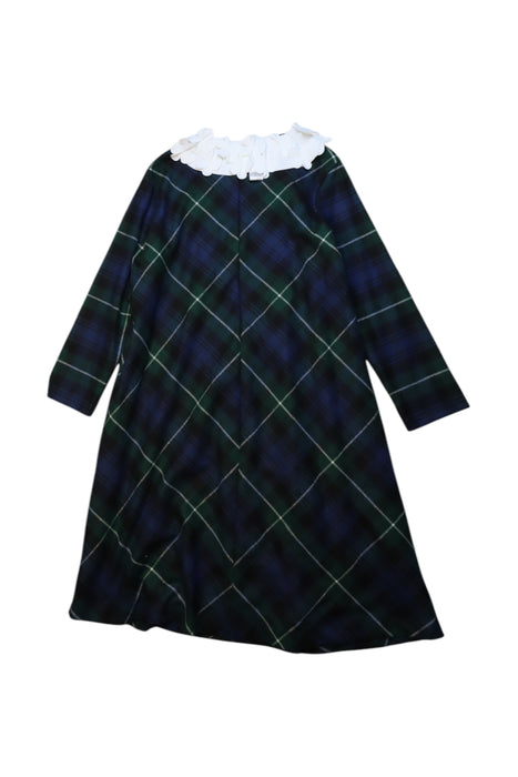 A Navy Long Sleeve Dresses from Il Gufo in size 10Y for girl. (Back View)