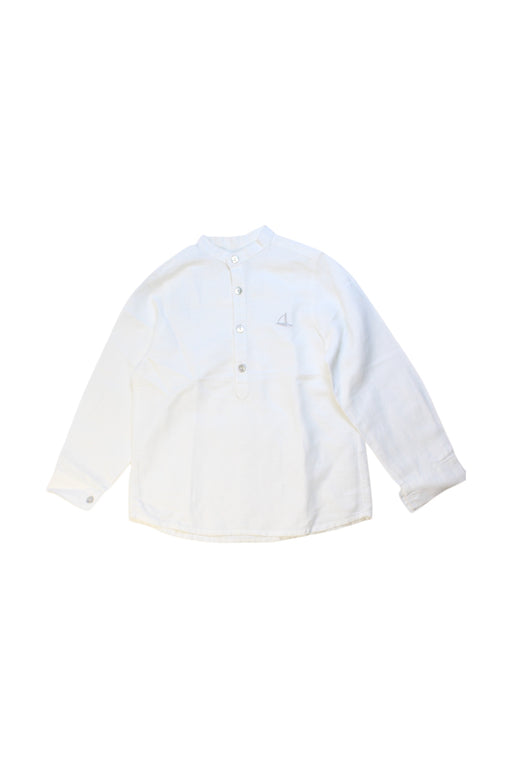 A White Long Sleeve Shirts from Foque in size 6T for boy. (Front View)