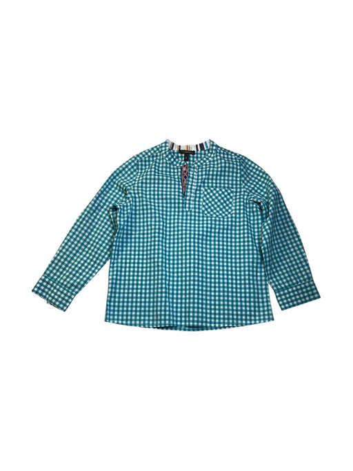 A Teal Long Sleeve Shirts from Velveteen in size 6T for boy. (Front View)