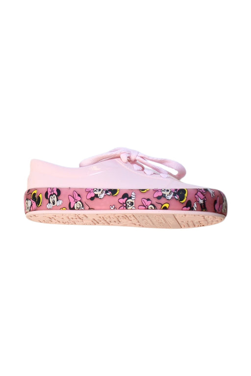 A Pink Slip Ons from Mini Melissa in size 4T for girl. (Front View)