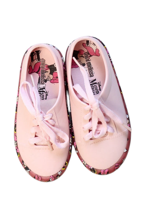 A Pink Slip Ons from Mini Melissa in size 4T for girl. (Back View)