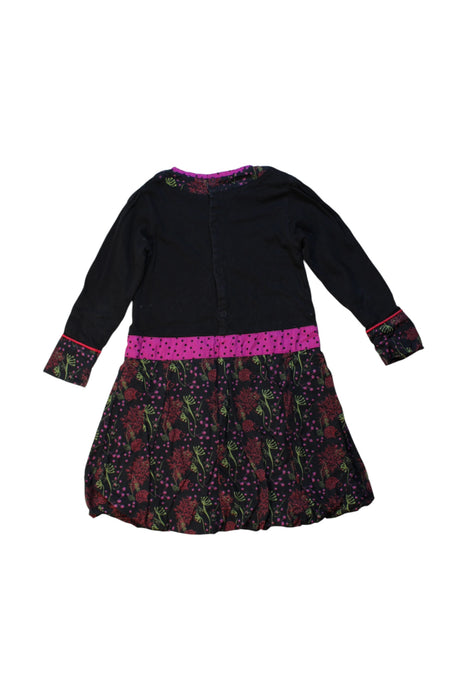 A Multicolour Long Sleeve Dresses from La Compagnie des Petits in size 4T for girl. (Back View)