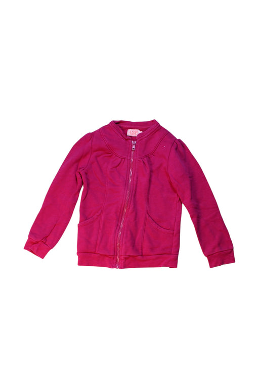 A Pink Zippered Sweatshirts from La Compagnie des Petits in size 5T for girl. (Front View)