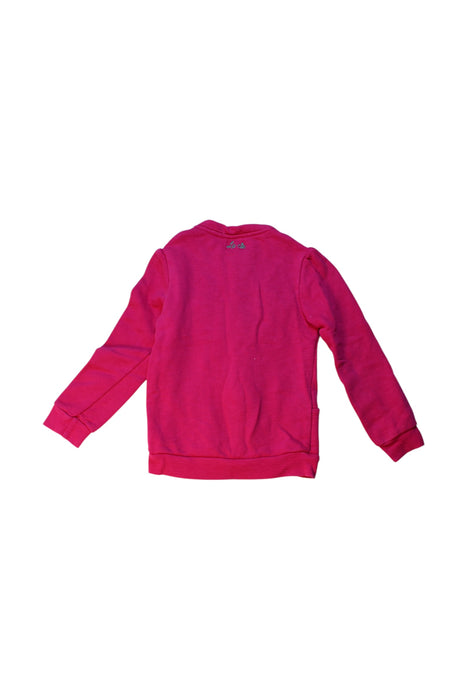 A Pink Zippered Sweatshirts from La Compagnie des Petits in size 5T for girl. (Back View)