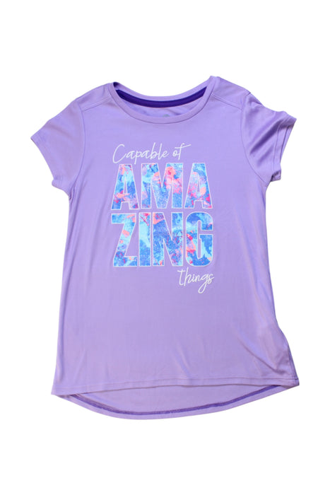 A Purple Short Sleeve T Shirts from Champion in size 6T for girl. (Front View)