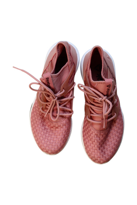 A Pink Sneakers from Reebok in size 12Y for girl. (Back View)