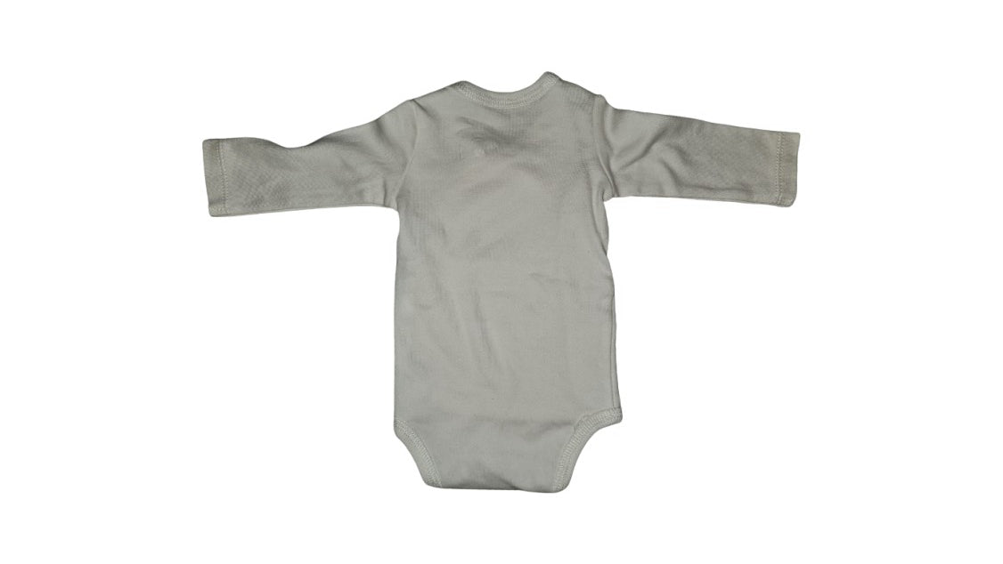 A Grey Long Sleeve Bodysuits from Boboli in size 0-3M for neutral. (Back View)