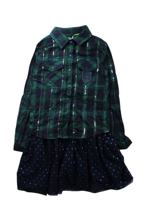 A Green Dress Sets from Desigual in size 7Y for girl. (Front View)