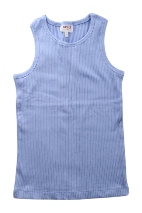 A Blue Sleeveless T Shirts from Seed in size 7Y for neutral. (Front View)