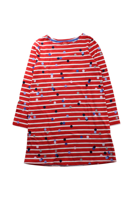 A Red Long Sleeve Dresses from Joules in size 7Y for girl. (Front View)