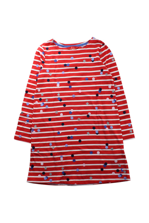 A Red Long Sleeve Dresses from Joules in size 7Y for girl. (Front View)