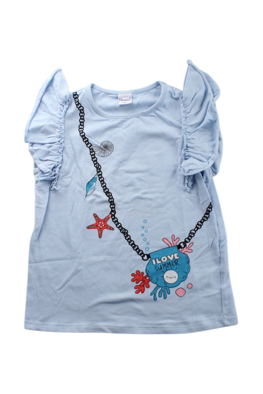 A Blue Short Sleeve Tops from Newness in size 8Y for girl. (Front View)