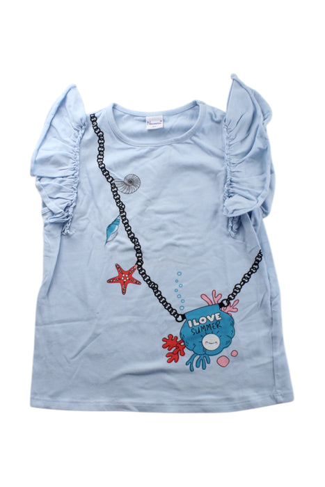 A Blue Short Sleeve Tops from Newness in size 8Y for girl. (Front View)