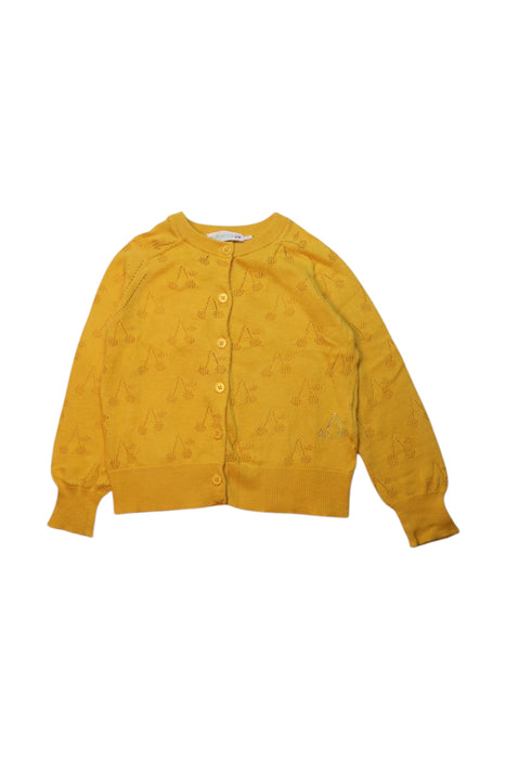 A Yellow Cardigans from Bonpoint in size 4T for girl. (Front View)
