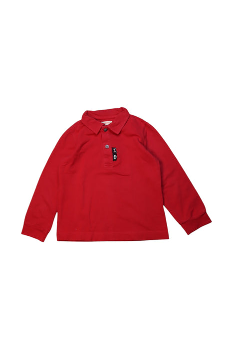 A Red Long Sleeve Polos from Momonittu in size 4T for boy. (Front View)